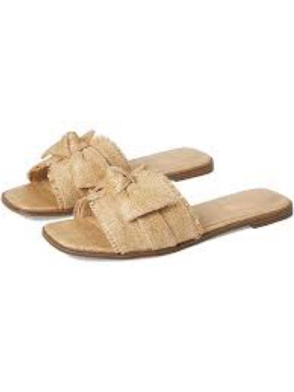 Marc Fisher New in Box Tan Raffia Knot Slide Sandals, Size 8